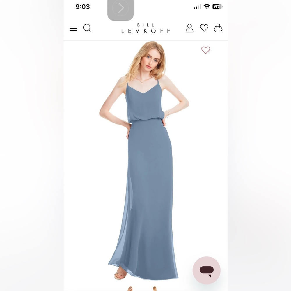 Georgia Chiffon V-Neck A-Line Princess Dress in color Slate